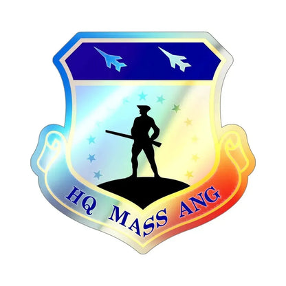Headquarters Massachusetts Air National Guard (U.S. Air Force) Holographic STICKER Die-Cut Vinyl Decal 5 Inch Holographic - The Sticker Space
