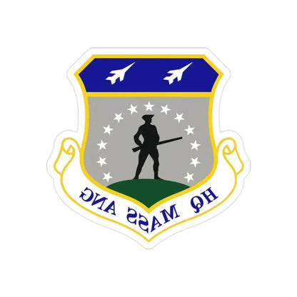 Headquarters Massachusetts Air National Guard (U.S. Air Force) REVERSE PRINT Transparent Die-Cut STICKER 2 Inch Die-Cut Transparent - The Sticker Space
