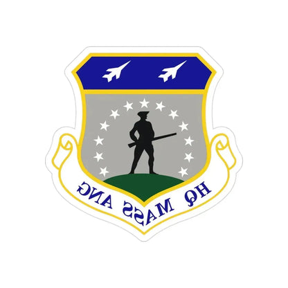Headquarters Massachusetts Air National Guard (U.S. Air Force) REVERSE PRINT Transparent Die-Cut STICKER 3 Inch Die-Cut Transparent - The Sticker Space