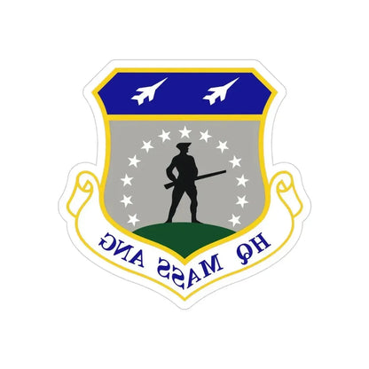 Headquarters Massachusetts Air National Guard (U.S. Air Force) REVERSE PRINT Transparent Die-Cut STICKER 4 Inch Die-Cut Transparent - The Sticker Space