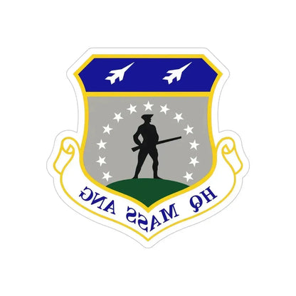 Headquarters Massachusetts Air National Guard (U.S. Air Force) REVERSE PRINT Transparent Die-Cut STICKER 6 Inch Die-Cut Transparent - The Sticker Space