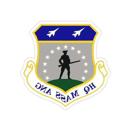 Headquarters Massachusetts Air National Guard (U.S. Air Force) REVERSE PRINT Transparent Die-Cut STICKER 6 Inch Die-Cut Transparent - The Sticker Space
