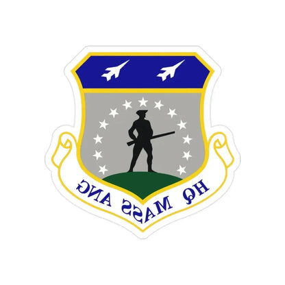 Headquarters Massachusetts Air National Guard (U.S. Air Force) REVERSE PRINT Transparent Die-Cut STICKER - The Sticker Space