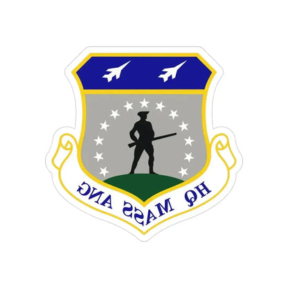 Headquarters Massachusetts Air National Guard (U.S. Air Force) REVERSE PRINT Transparent Die-Cut STICKER - The Sticker Space