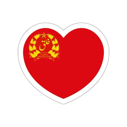 Heart Flag of Afghanistan 1978-1980 - STICKER Vinyl Die-Cut Decal White Die-Cut 3 Inch - The Sticker Space