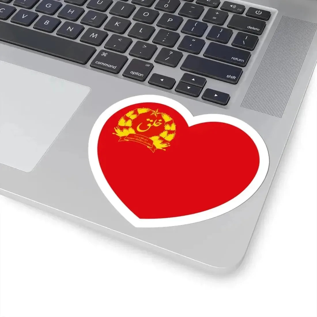 Heart Flag of Afghanistan 1978-1980 - STICKER Vinyl Kiss-Cut Decal - The Sticker Space