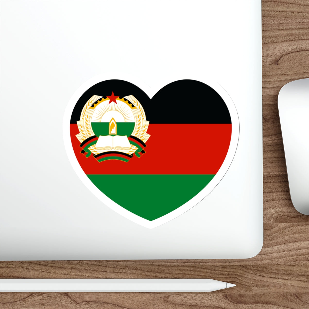 Heart Flag of Afghanistan 1980-1987 - STICKER Vinyl Die-Cut Decal-The Sticker Space