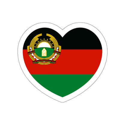 Heart Flag of Afghanistan 1987-1992 - STICKER Vinyl Die-Cut Decal-White-The Sticker Space