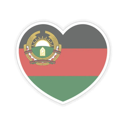 Heart Flag of Afghanistan 1987-1992 - STICKER Vinyl Kiss-Cut Decal 2 Inch Transparent - The Sticker Space