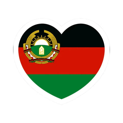 Heart Flag of Afghanistan 1987-1992 - STICKER Vinyl Kiss-Cut Decal 2 Inch White - The Sticker Space