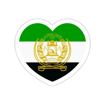 Heart Flag of Afghanistan 1992-2001 - STICKER Vinyl Die-Cut Decal White Die-Cut 2 Inch - The Sticker Space