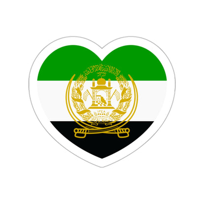 Heart Flag of Afghanistan 1992-2001 - STICKER Vinyl Die-Cut Decal-White-The Sticker Space