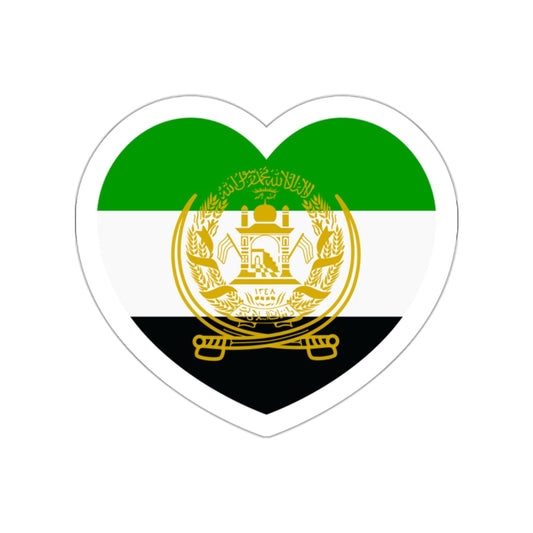 Heart Flag of Afghanistan 1992-2001 - STICKER Vinyl Die-Cut Decal-White-The Sticker Space