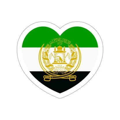 Heart Flag of Afghanistan 1992-2001 - STICKER Vinyl Die-Cut Decal White Die-Cut 3 Inch - The Sticker Space