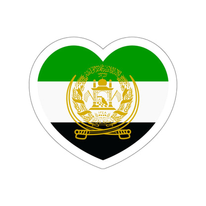 Heart Flag of Afghanistan 1992-2001 - STICKER Vinyl Die-Cut Decal-White-The Sticker Space