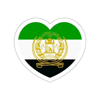 Heart Flag of Afghanistan 1992-2001 - STICKER Vinyl Die-Cut Decal White Die-Cut 4 Inch - The Sticker Space
