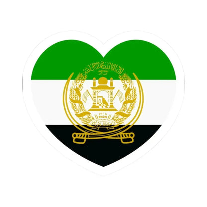 Heart Flag of Afghanistan 1992-2001 - STICKER Vinyl Kiss-Cut Decal 2 Inch White - The Sticker Space