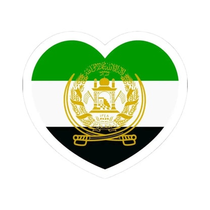 Heart Flag of Afghanistan 1992-2001 - STICKER Vinyl Kiss-Cut Decal 3 Inch White - The Sticker Space