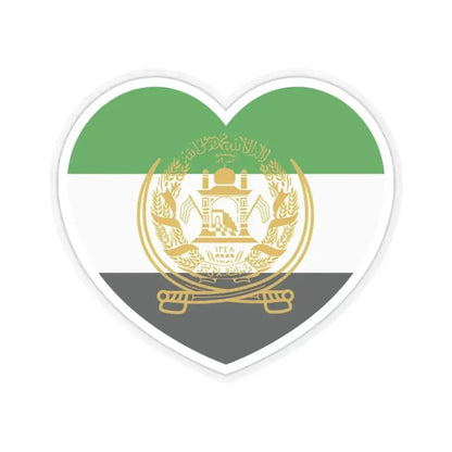 Heart Flag of Afghanistan 1992-2001 - STICKER Vinyl Kiss-Cut Decal 4 Inch Transparent - The Sticker Space