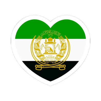 Heart Flag of Afghanistan 1992-2001 - STICKER Vinyl Kiss-Cut Decal 4 Inch White - The Sticker Space