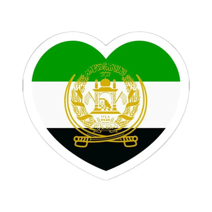 Heart Flag of Afghanistan 1992-2001 - STICKER Vinyl Kiss-Cut Decal 6 Inch White - The Sticker Space