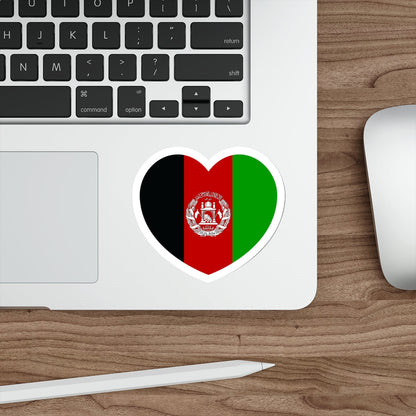 Heart Flag of Afghanistan 2002-2004 - STICKER Vinyl Die-Cut Decal-The Sticker Space