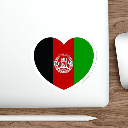 Heart Flag of Afghanistan 2002-2004 - STICKER Vinyl Die-Cut Decal-The Sticker Space