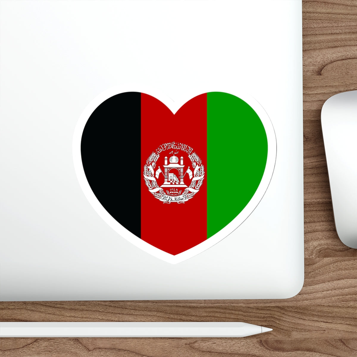 Heart Flag of Afghanistan 2002-2004 - STICKER Vinyl Die-Cut Decal-The Sticker Space