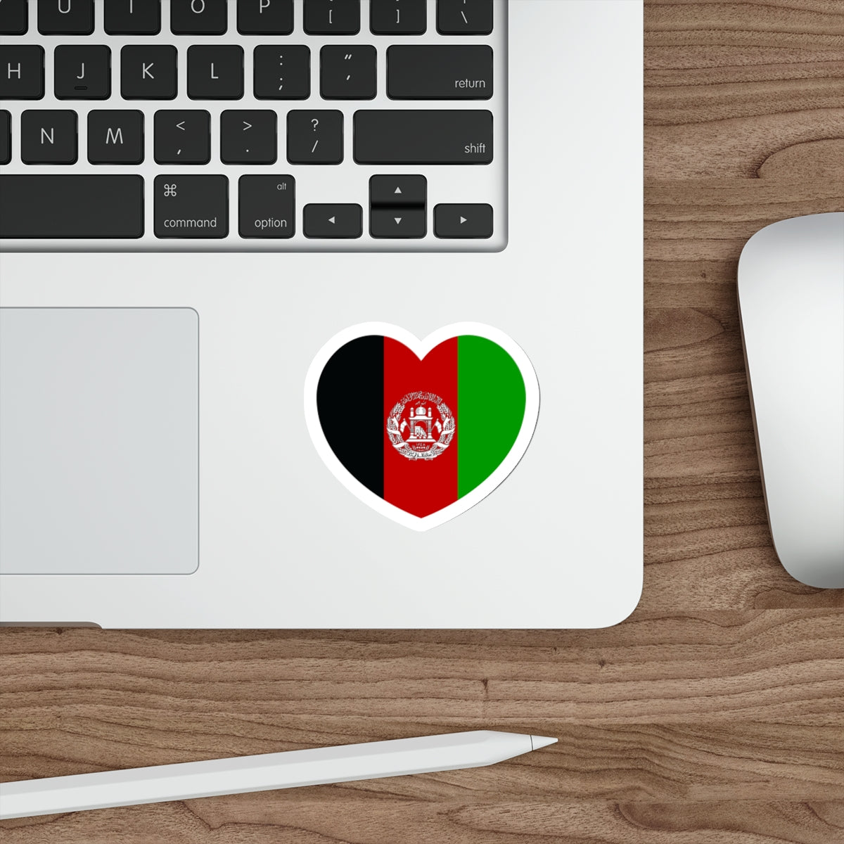 Heart Flag of Afghanistan 2002-2004 - STICKER Vinyl Die-Cut Decal-The Sticker Space