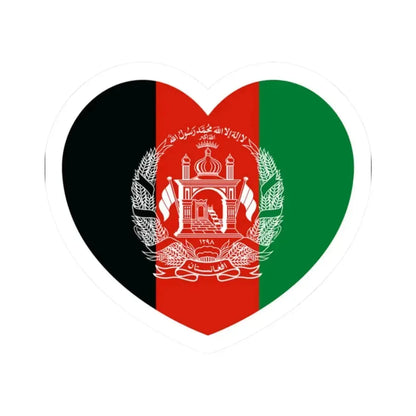Heart Flag of Afghanistan - STICKER Vinyl Kiss-Cut Decal 2 Inch White - The Sticker Space