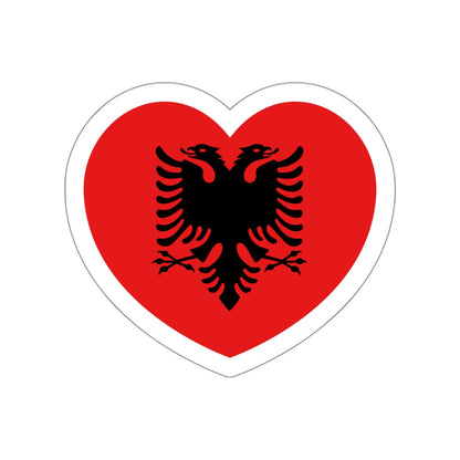 Heart Flag of Albania 1992-2002 - STICKER Vinyl Die-Cut Decal-White-The Sticker Space