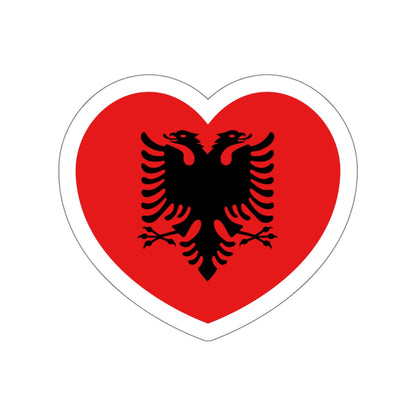 Heart Flag of Albania 1992-2002 - STICKER Vinyl Die-Cut Decal-White-The Sticker Space