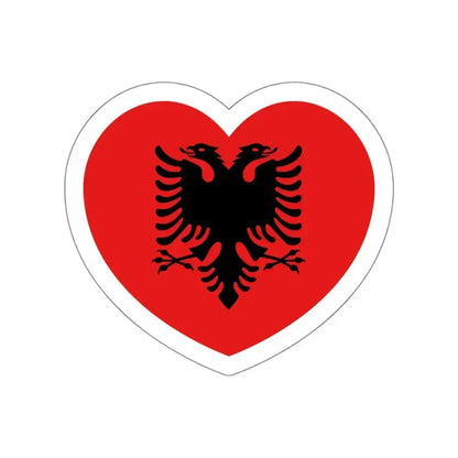 Heart Flag of Albania 1992-2002 - STICKER Vinyl Die-Cut Decal White Die-Cut 5 Inch - The Sticker Space