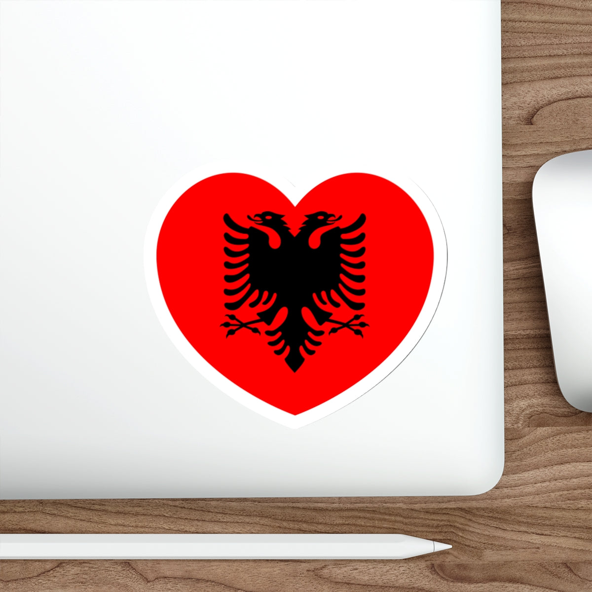 Heart Flag of Albania - STICKER Vinyl Die-Cut Decal-The Sticker Space