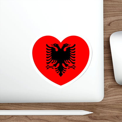 Heart Flag of Albania - STICKER Vinyl Die-Cut Decal-The Sticker Space