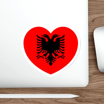 Heart Flag of Albania - STICKER Vinyl Die-Cut Decal-The Sticker Space