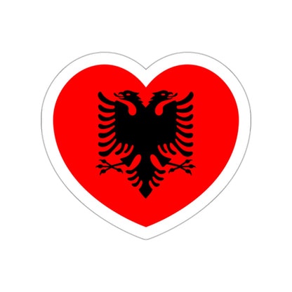 Heart Flag of Albania - STICKER Vinyl Die-Cut Decal-White-The Sticker Space