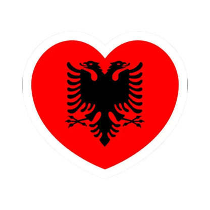 Heart Flag of Albania - STICKER Vinyl Kiss-Cut Decal 2 Inch White - The Sticker Space