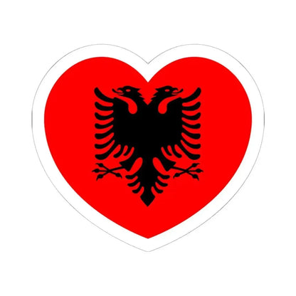 Heart Flag of Albania - STICKER Vinyl Kiss-Cut Decal 6 Inch White - The Sticker Space