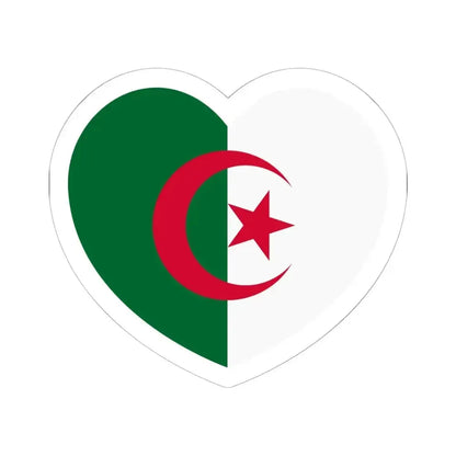 Heart Flag of Algeria - STICKER Vinyl Kiss-Cut Decal 6 Inch White - The Sticker Space