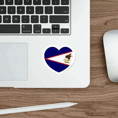 Heart Flag of American Samoa - STICKER Vinyl Die-Cut Decal - The Sticker Space