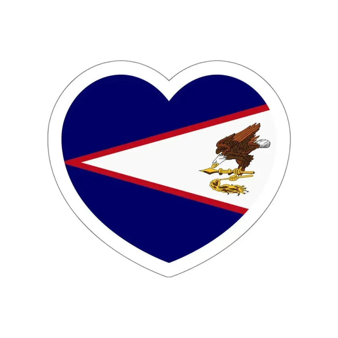 Heart Flag of American Samoa - STICKER Vinyl Die-Cut Decal White Die-Cut 5 Inch - The Sticker Space