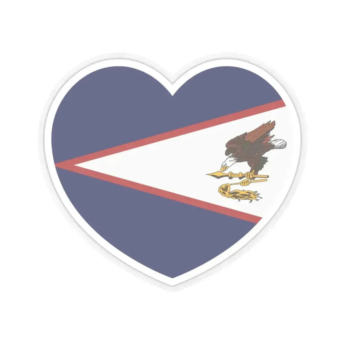 Heart Flag of American Samoa - STICKER Vinyl Kiss-Cut Decal 3 Inch Transparent - The Sticker Space