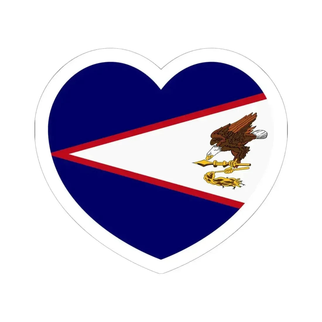 Heart Flag of American Samoa - STICKER Vinyl Kiss-Cut Decal 6 Inch White - The Sticker Space