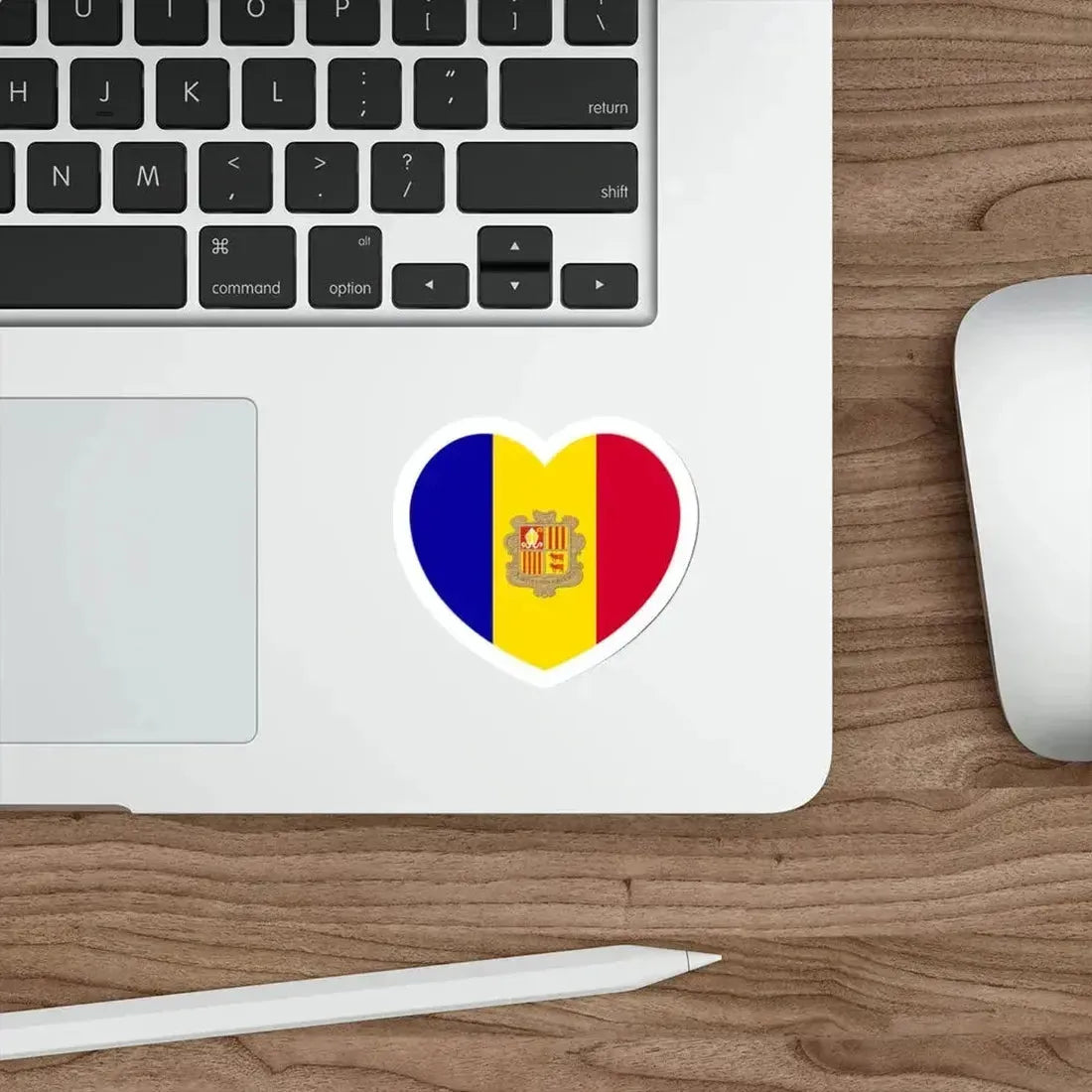 Heart Flag of Andorra - STICKER Vinyl Die-Cut Decal - The Sticker Space