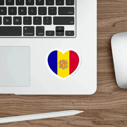 Heart Flag of Andorra - STICKER Vinyl Die-Cut Decal - The Sticker Space