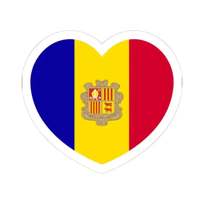 Heart Flag of Andorra - STICKER Vinyl Kiss-Cut Decal 4 Inch White - The Sticker Space