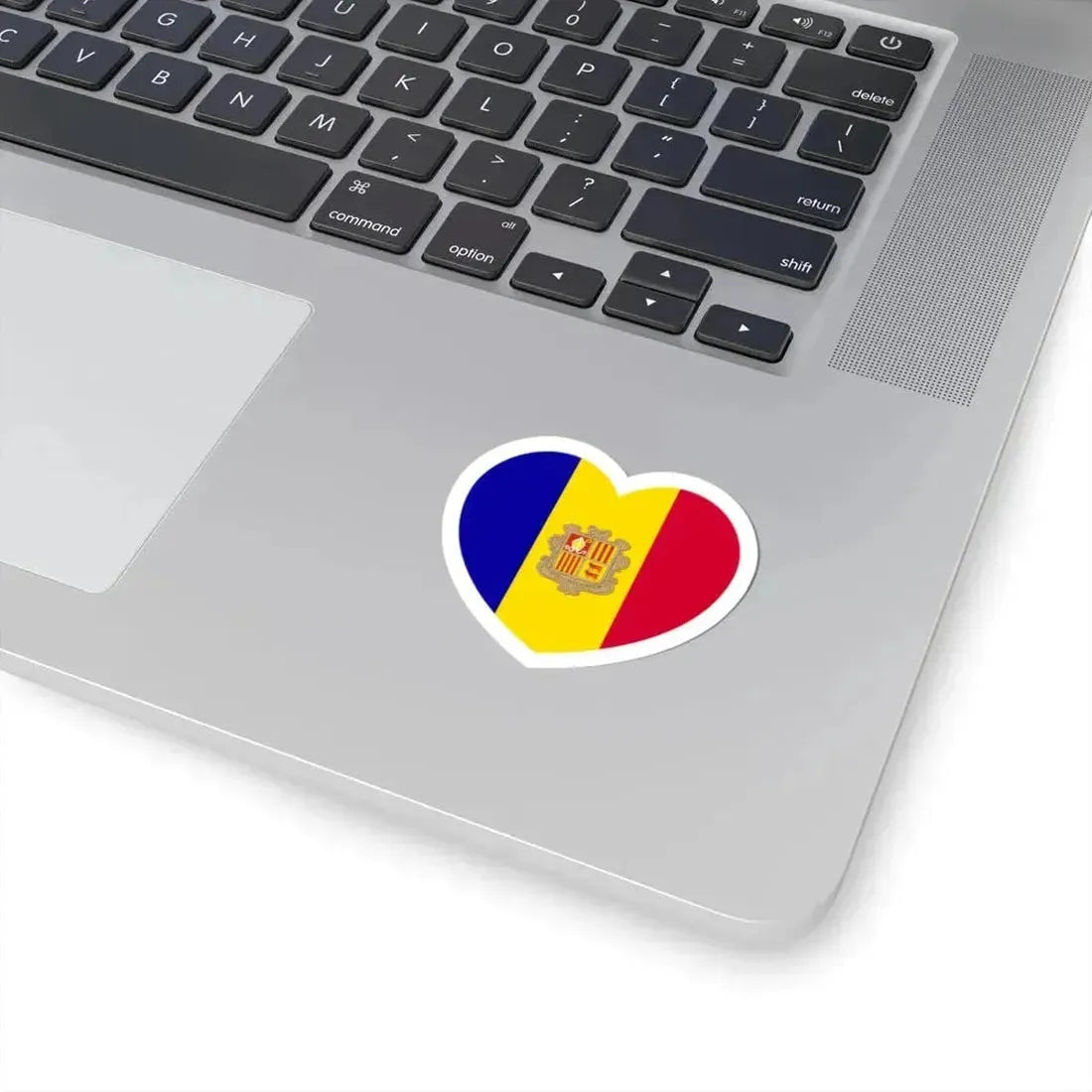 Heart Flag of Andorra - STICKER Vinyl Kiss-Cut Decal - The Sticker Space