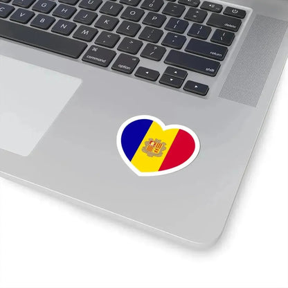 Heart Flag of Andorra - STICKER Vinyl Kiss-Cut Decal - The Sticker Space