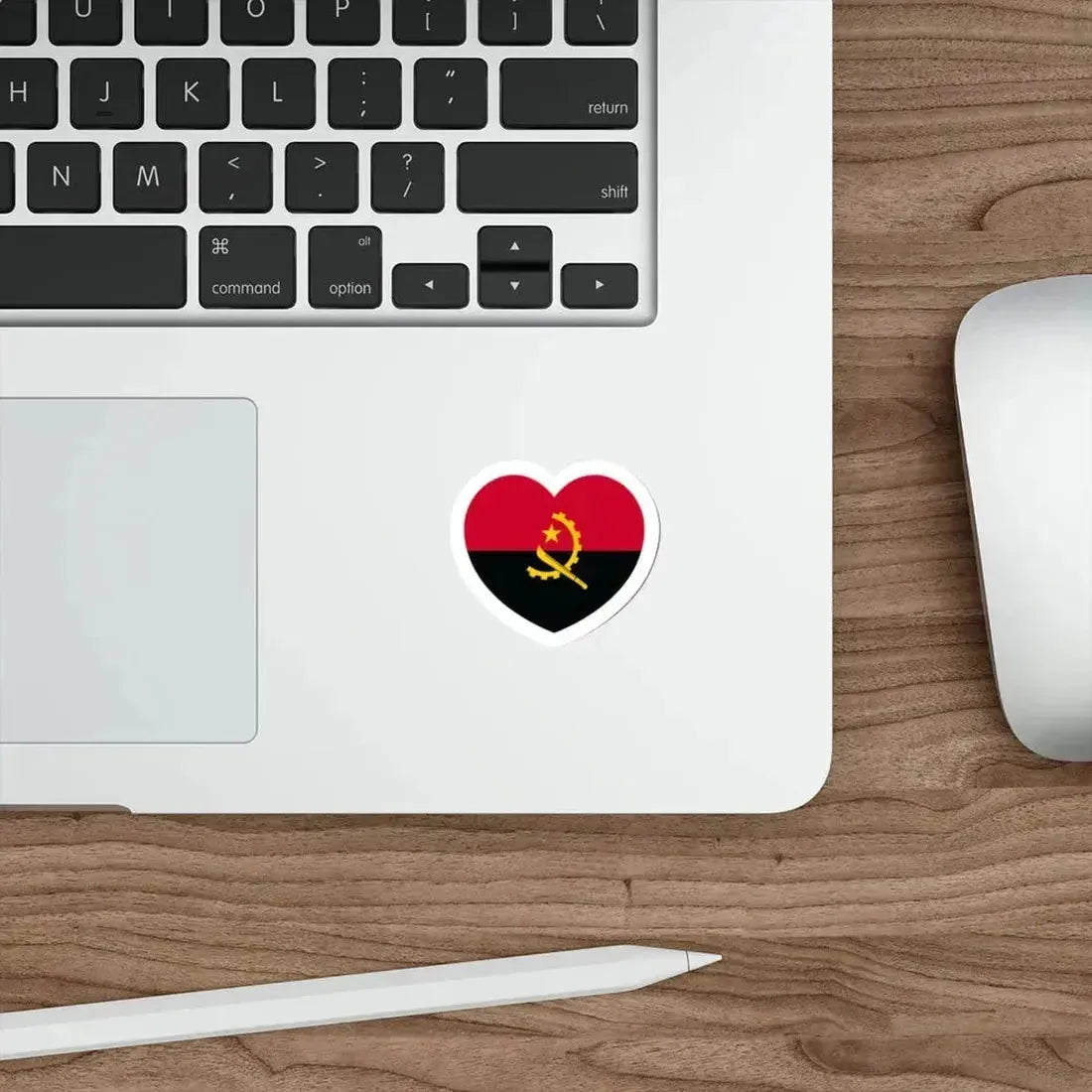 Heart Flag of Angola - STICKER Vinyl Die-Cut Decal - The Sticker Space